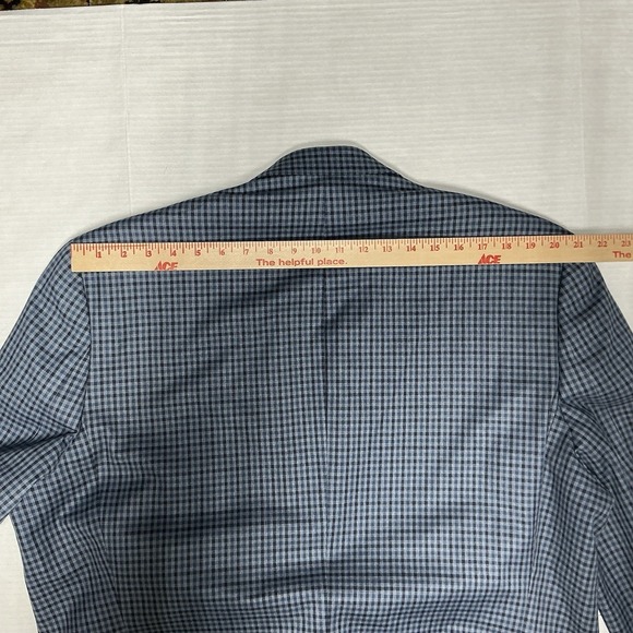 Chaps Sport Coat 48R Blue Black Check Plaid Blazer Jacket Casual Classic Preppy - Picture 11 of 15